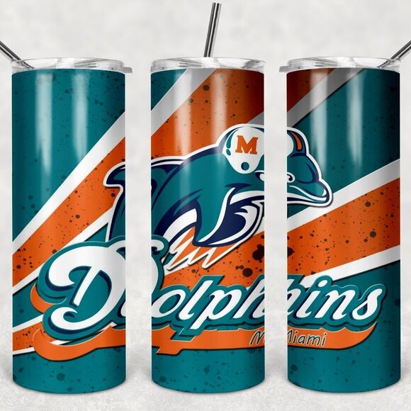 Handmade Other - Custom 20oz Stainless Steel Tumbler NFL Miami Dolphins